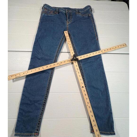 True Religion Jeans Womens Size 33 Blue Mid Rise Super Skinny (A29) - Picture 2 of 7